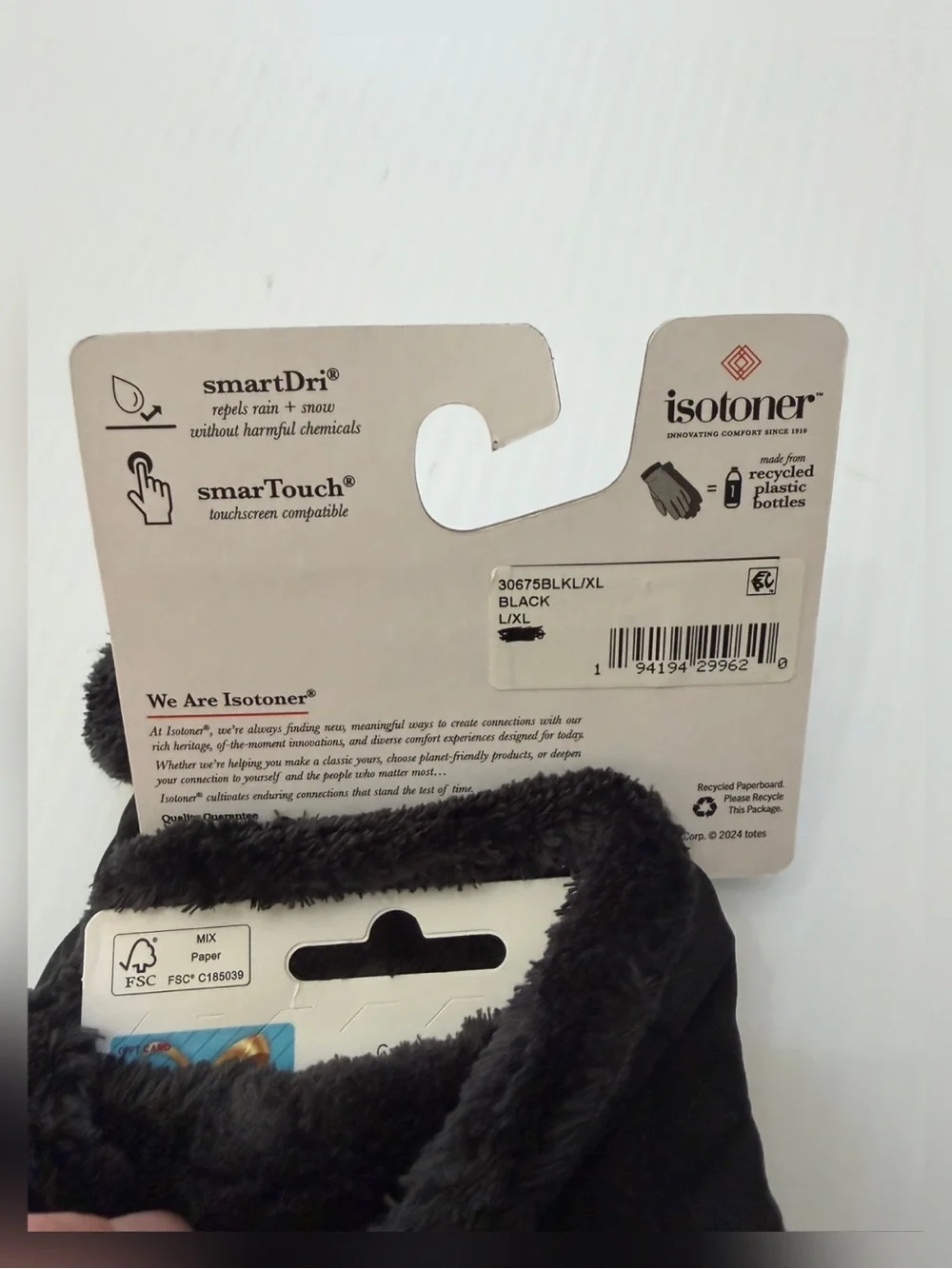 Isotoner Women’s Lined Spandex Water Repellent Gloves - L/XL